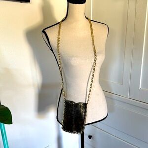 Elegant Black and Gold small Crossbody Bag